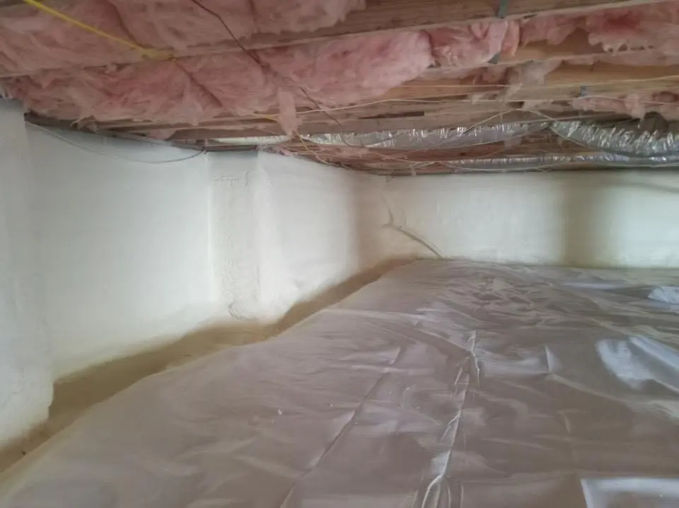 Crawl space encapsulation with closed-cell spray foam for Roof Leak Repair in Marion